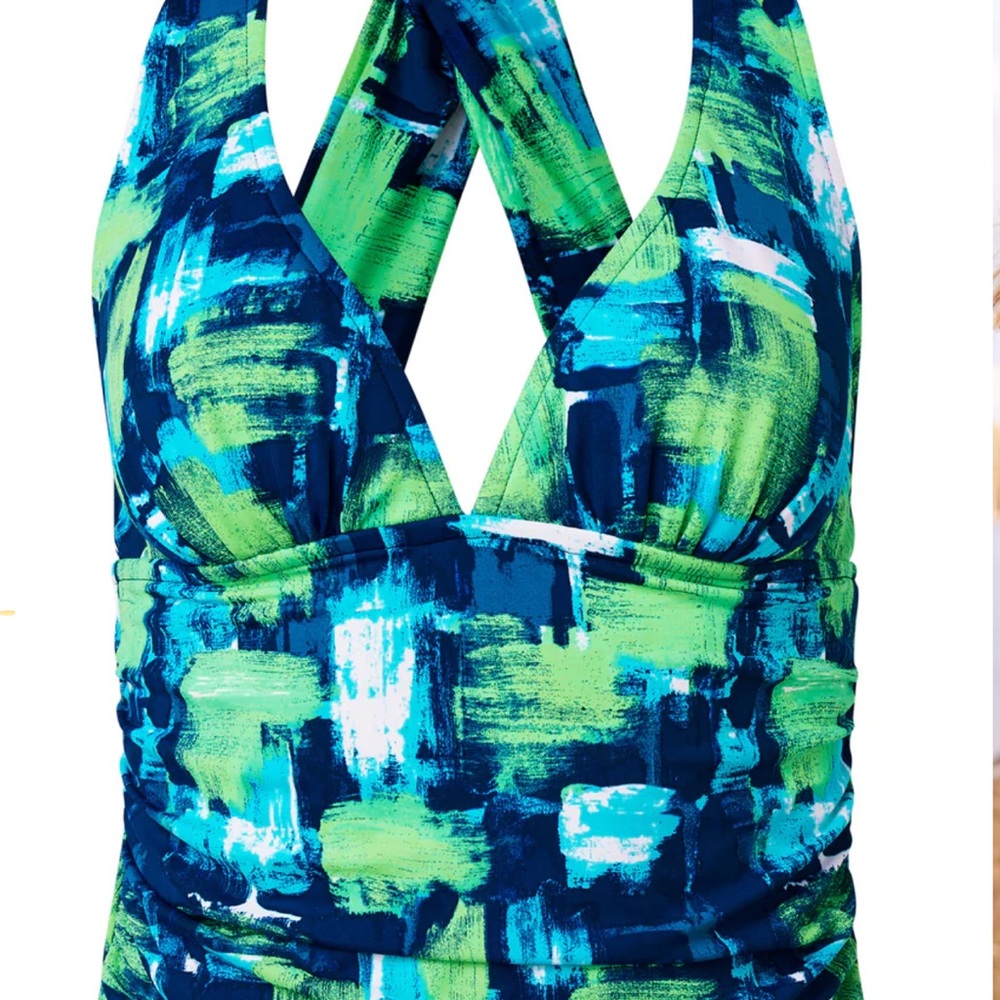 Vibrant smoothing V back Tankini Swimsuit